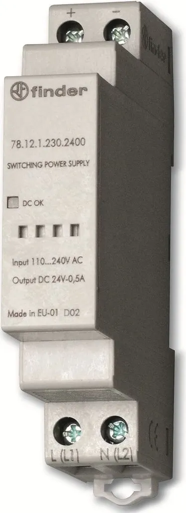 Alimentation à découpage FINDER 78.12.1.230.2400 pour Rail DIN 24V 12W