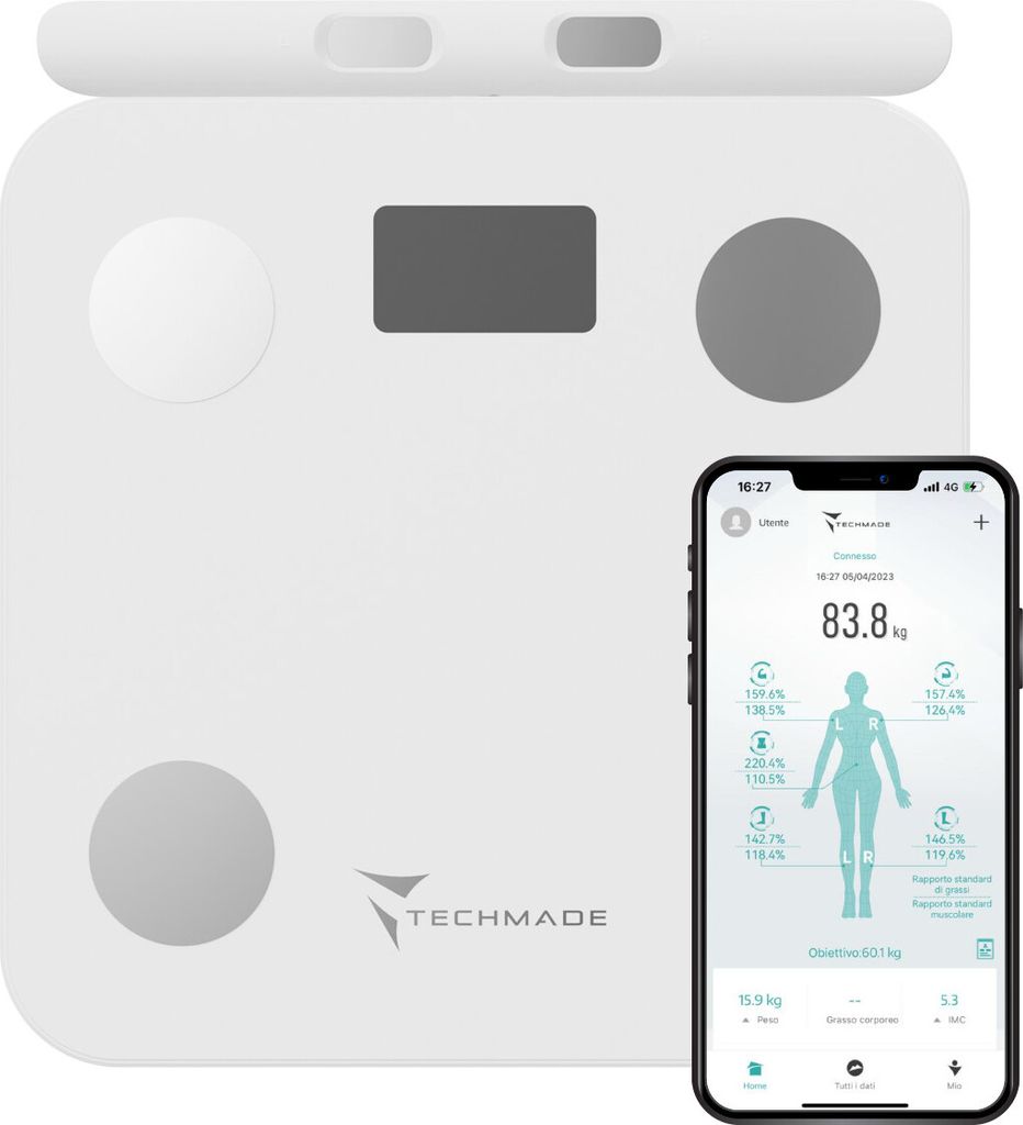 TECHMADE TM-SCALE2 Bilancia pesapersone digitale nera 8 Immagine del prodotto 