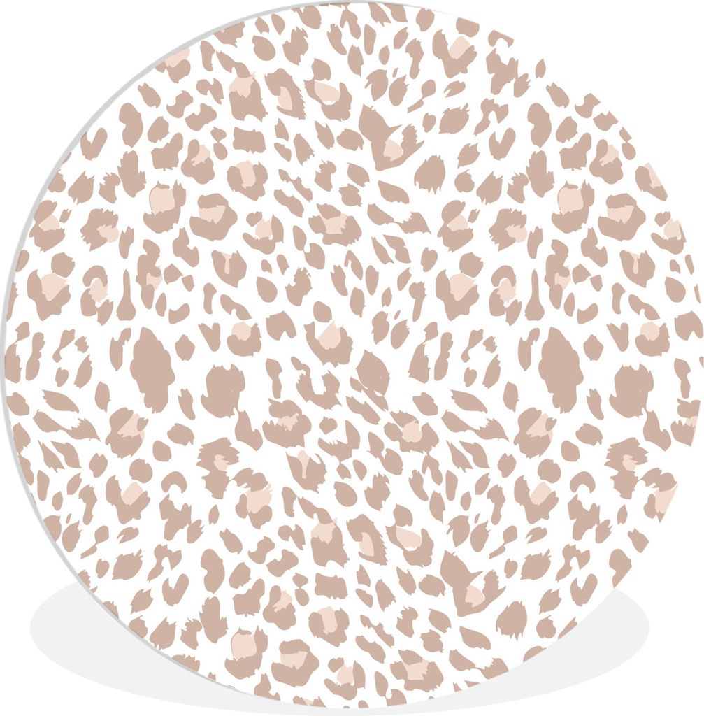 MuchoWow Rundes Wandbild - Runde Bilder Tiermuster - Panther - Pastell Ø 60 cm Kreis Wanddekoration Kunststoff - Wandkreis - Wandschmuck - Wand ...