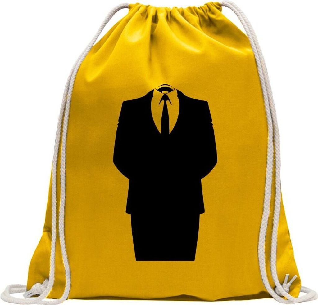 Kiwistar - Turnbeutel - gelb - Anonymous - Fun Rucksack Sport Beutel Gymsack Baumwolle mit Ziehgurt