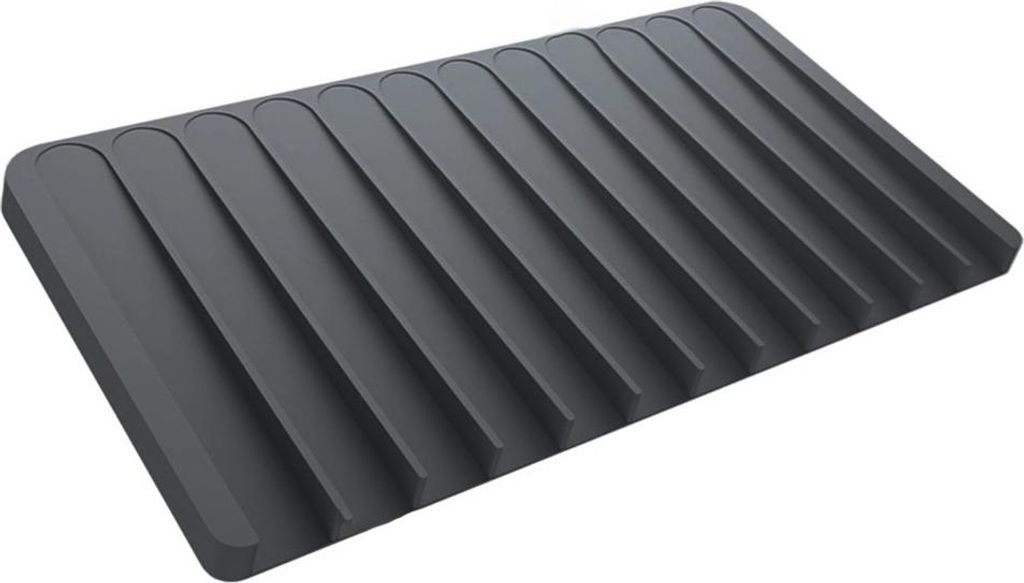 INF Silikon Abtropfmatte: Selbstentleerend, Hitzebeständig für Spüle Schwarz