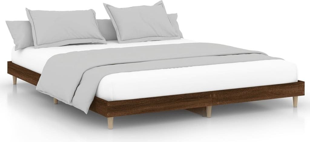 Bettgestell ohne Matratze Braun Eiche 120x200 cm Holzwerkstoff