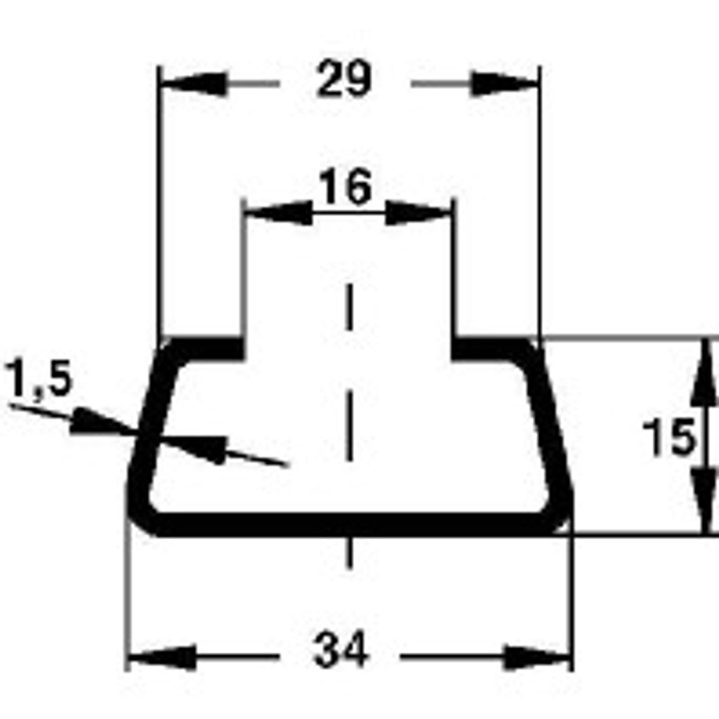 Verankerungsschiene - C-Profil 2000x34x15mm
