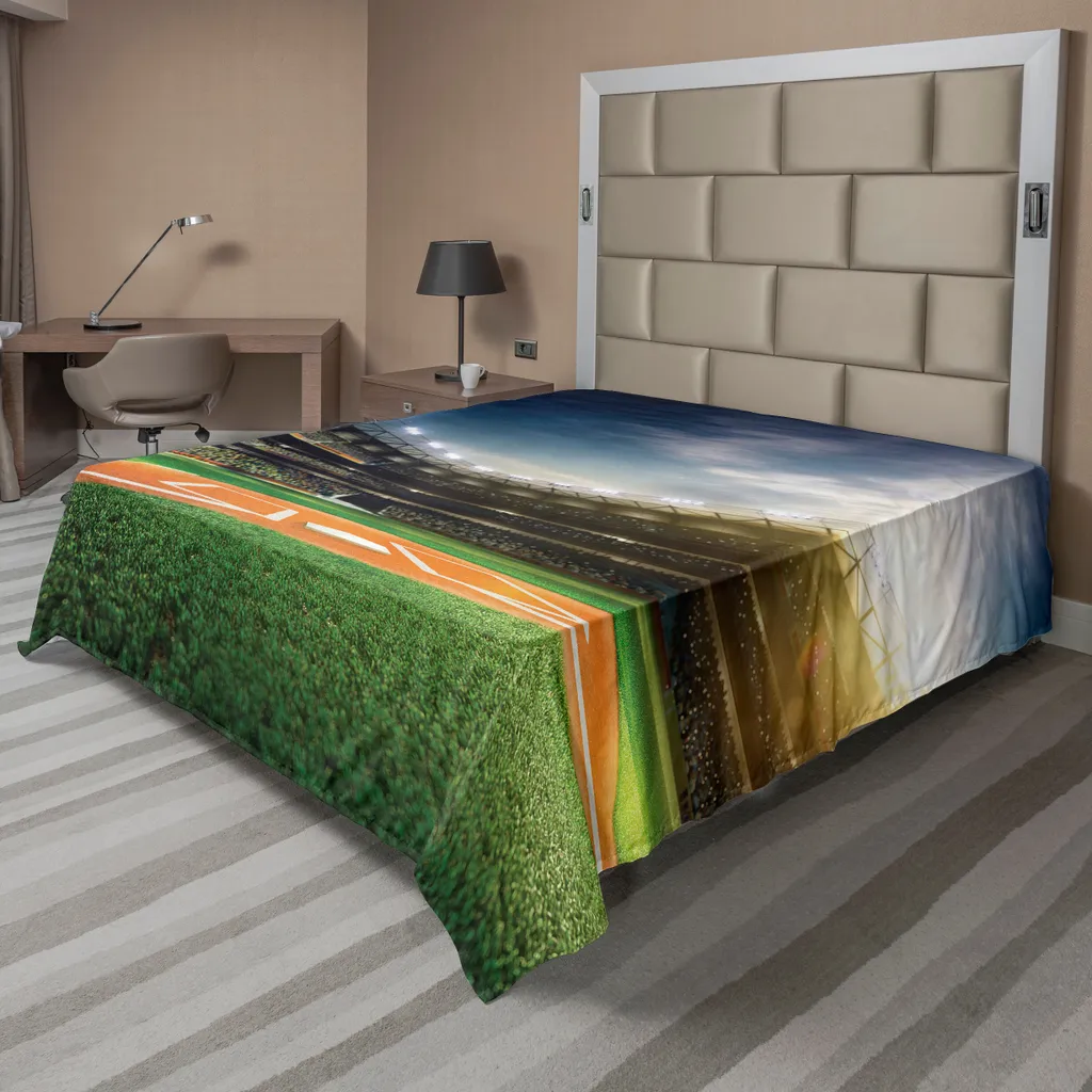 Drap de dessus sportif pour chambre ado stade de foot 244x205cm confortable