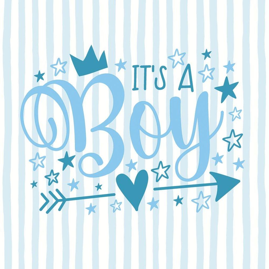 20 Servietten Boy - Es ist ein Junge blau 33x33cm Produktbild 