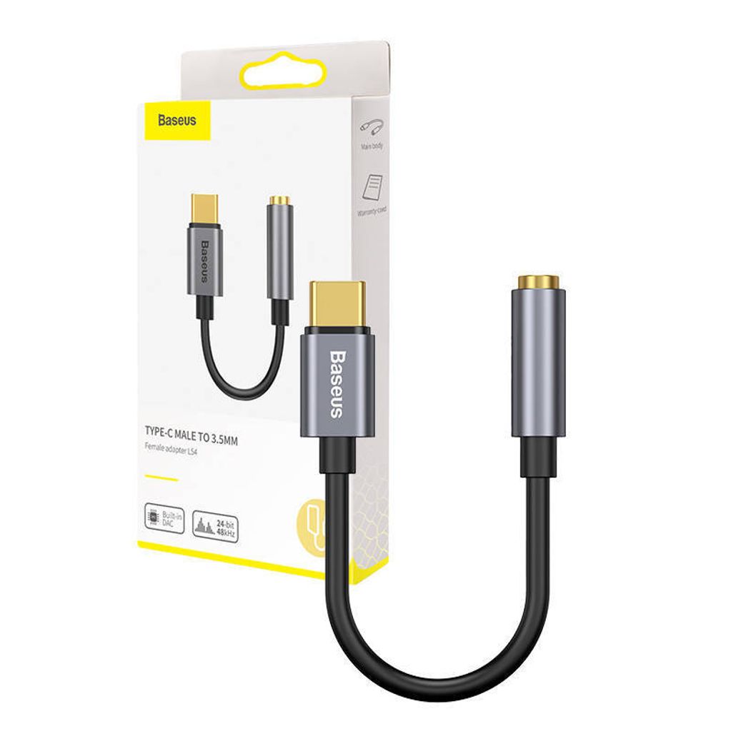 Baseus L54 Handykabel Schwarz  Grau USB C 3.5mm Produktbild 