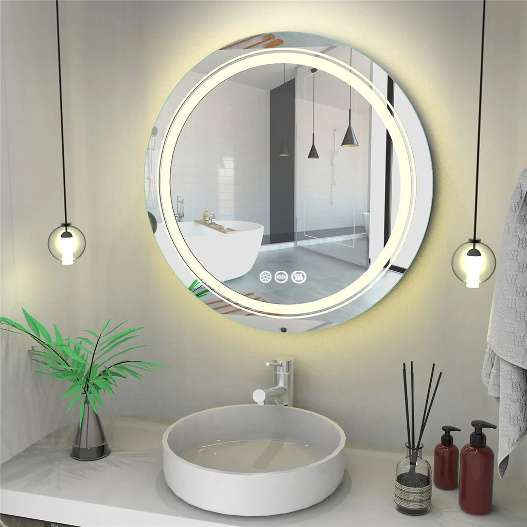 Miroir LED Rond Antibuée 60 cm Tactile IP56 Économie d'Énergie - 3