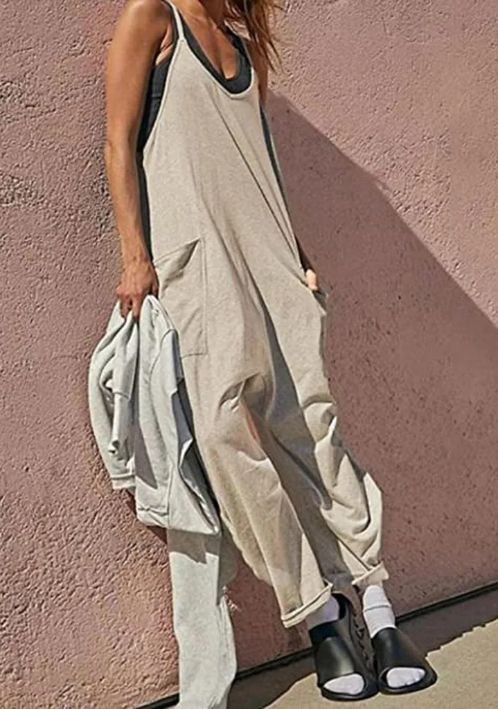 Coole Damen Latzhose Im Baggy Style - Lockere Denim Overall Mit Taschen | Perfekt Für Frühling Bis Herbst