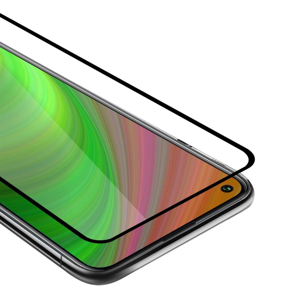 Cadorabo Panzerfolie für Motorola One Vision Schutzfolie in Schwarz Vollbild Folie Tempered Display Schutzglas
