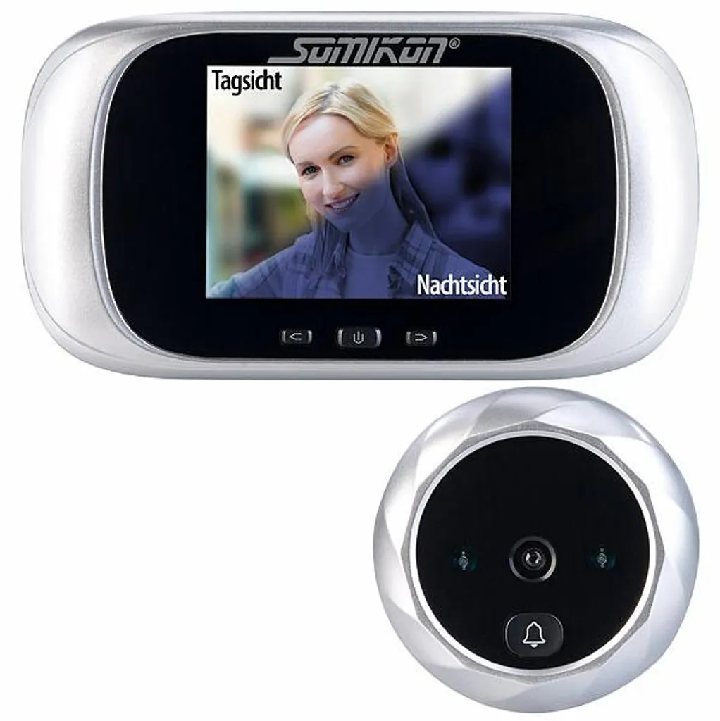 Caméra de porte pour sécurité senior avec vision nocturne et écran