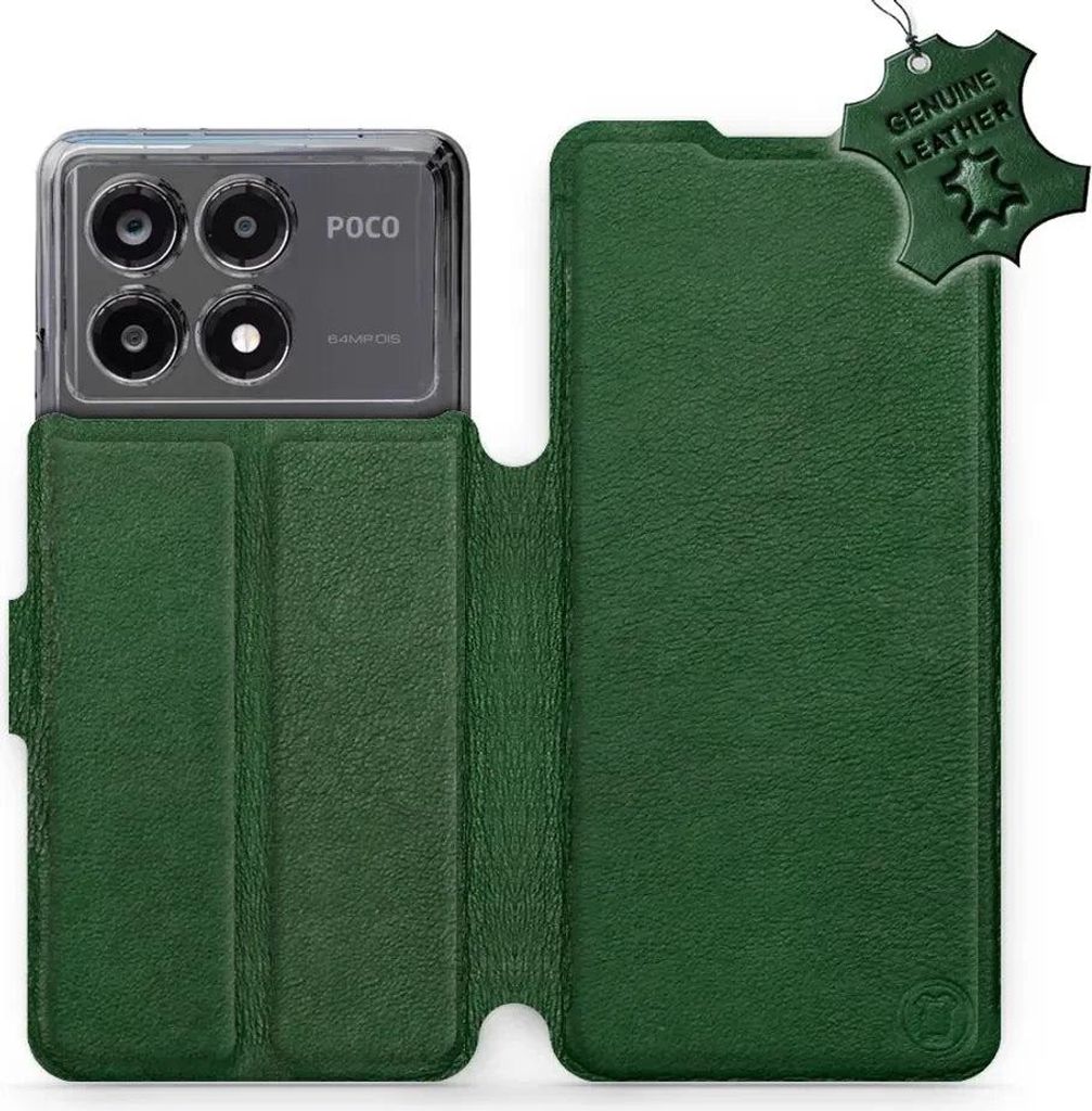 Echtleder Handyhülle für Xiaomi POCO X6 Pro, Mobiwear Leather, Grün