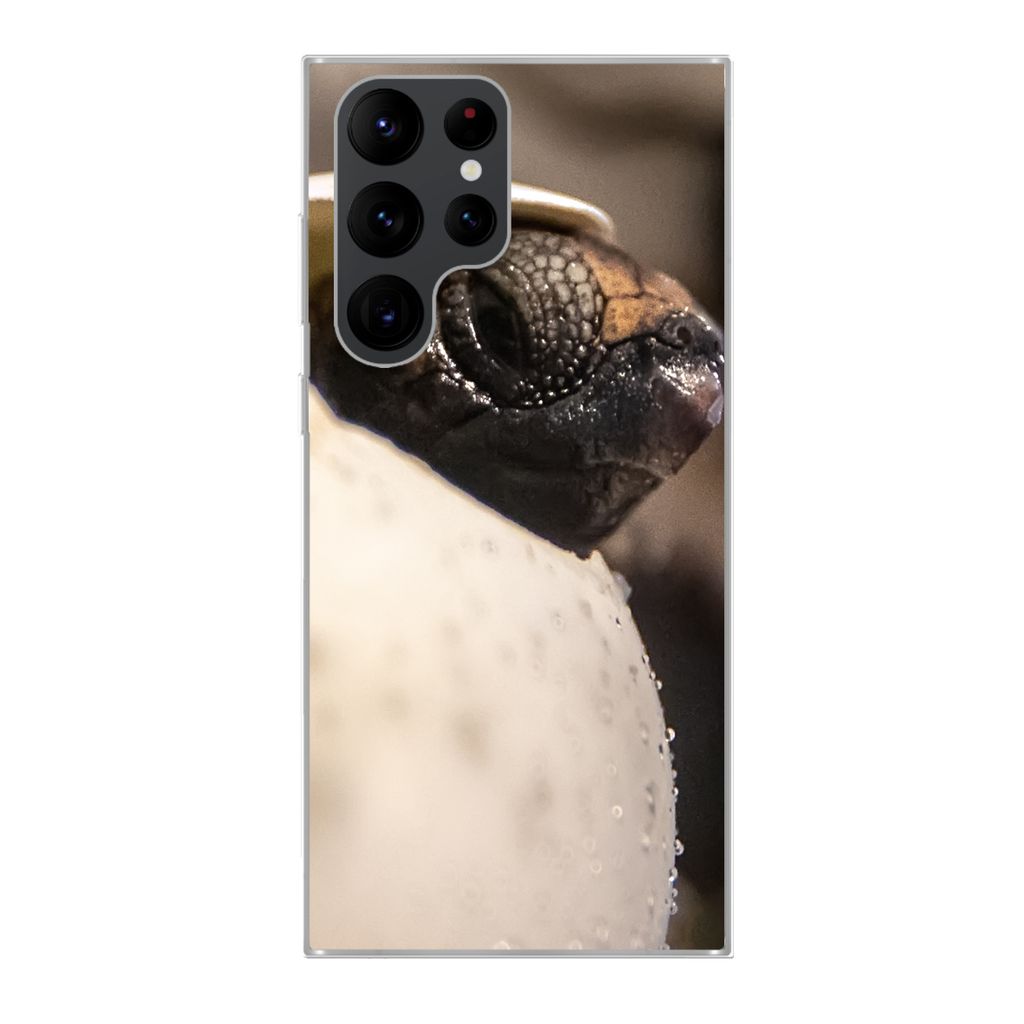 MuchoWow Handyhülle Schutzhülle Hülle für Samsung Galaxy S22 Ultra Schildkröte - Baby - Ei Silikon Softcase Handy Hülle - Abbildung