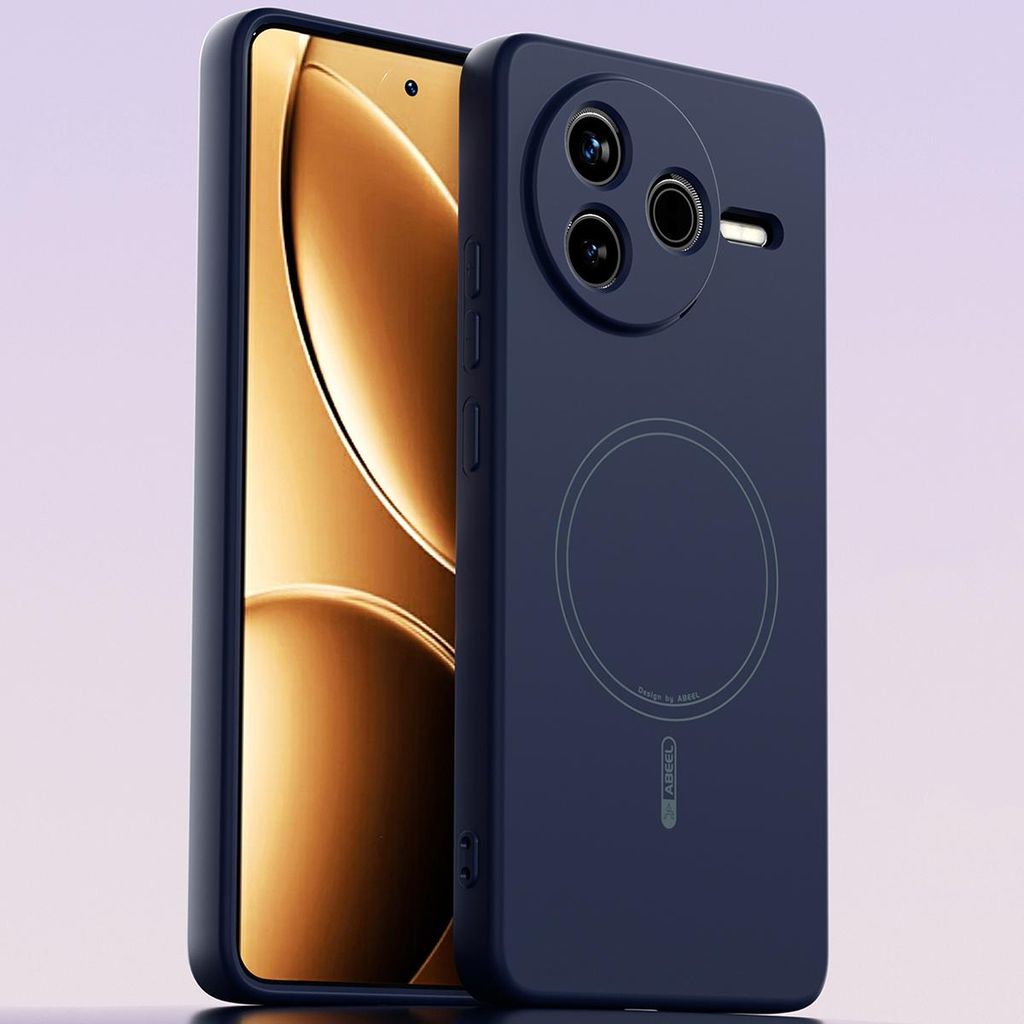 Magnetische Handyhülle für Xiaomi Poco F7 Pro/Redmi K80, MagSafe kompatible, Flüssig Silikon Stoßfest Kratzfest Hülle Dunkelblau