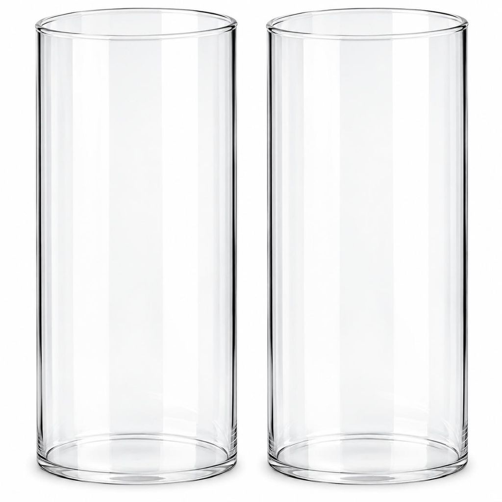 2 x Glaszylinder ohne Boden H:20cm Ø10cm Windlicht