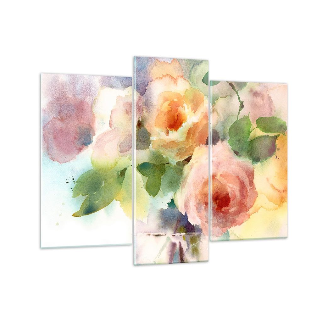 Bilder auf glas - Rose Blume Garten - 130x100cm - Glasbilder - Wandbilder - Kunstdruck - zum Aufhängen bereit - Wanddekoration aus Glas - Glas Bil...