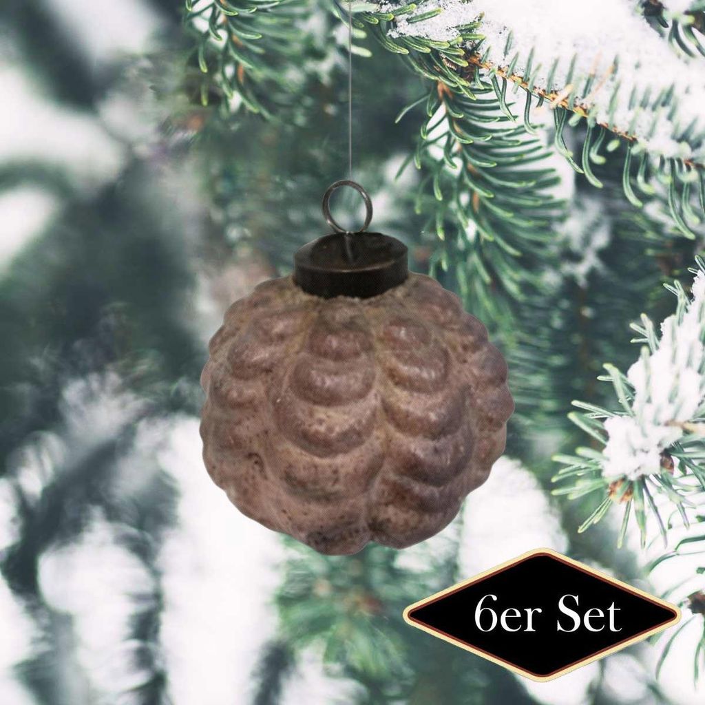 Weihnachtskugel violett, strukturiert matt, 8 cm – handgemacht in Indien