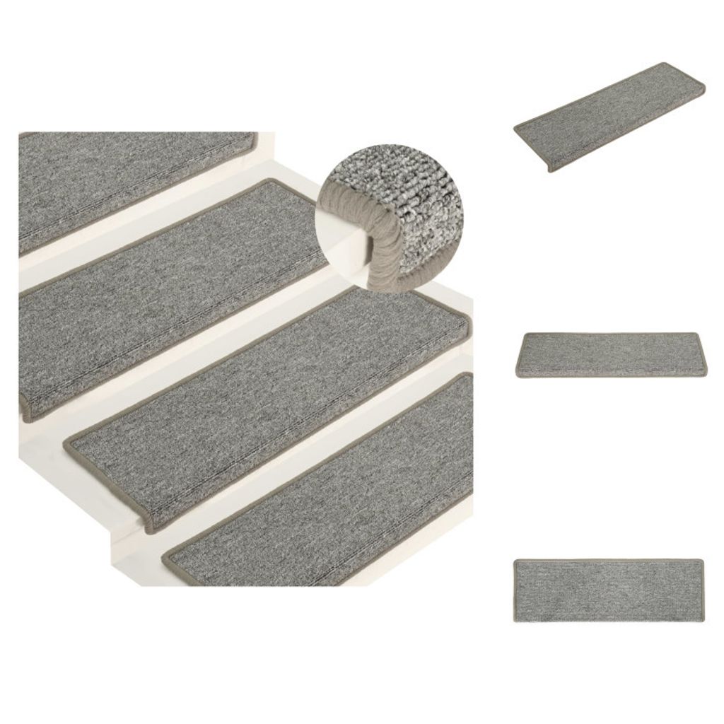 vidaXL Stufenmatten 15 Stk. 65x21x4 cm Weiß und Grau -  Produktbild 
