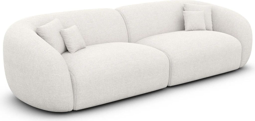 Strukturstoff 4-Sitzer Couch Gaia Weiß