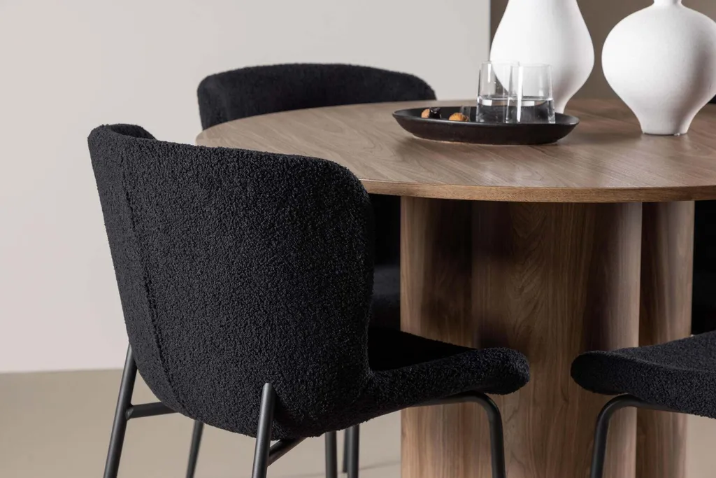 Chaise de salle à manger pour petit espace Modesto Noire 48cm Design - 7