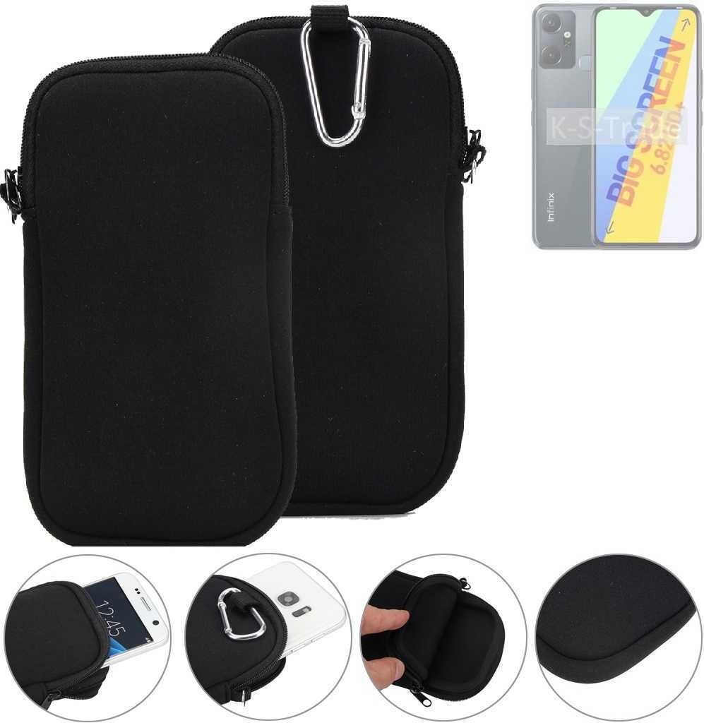 K-S-Trade Neopren-Hülle Handyhülle kompatibel mit Infinix Smart 6 Plus X6823C Schutzhülle Neoprenhülle Sleeve Schutz-Hülle Gürtel Tasche Case