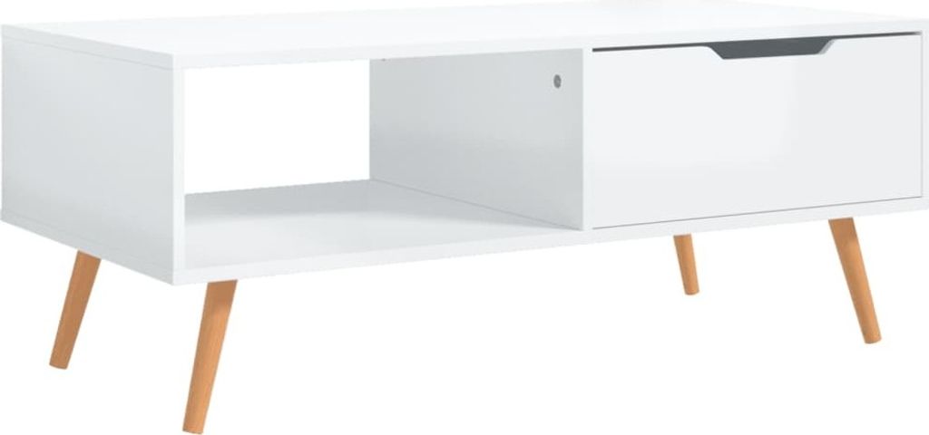 vidaXL Konferenčný stolík vysoký lesk biely 100x49,5x43 cm Obrázok produktu 
