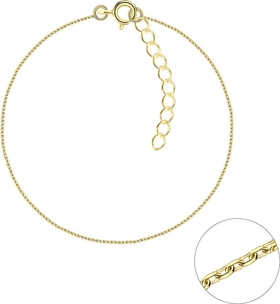 Armkettchen aus Silber 925: Armband in silber oder gold 925 Sterling Silber + 14 kt Gold Plattierung