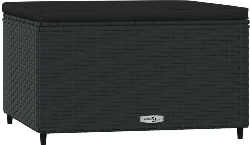vidaXL Záhradná stolička s vankúšom 2 ks Black Poly Rattan Obrázok produktu 5