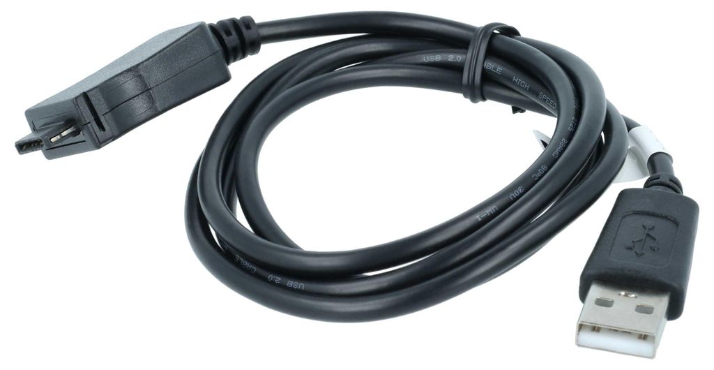 vhbw USB Datenkabel kompatibel mit Samsung SGH E770, SGH E760, SGH E730, SGH E370, SGH E360, SGH E380, SGH E378, SGH E830 Handy - schwarz 100cm