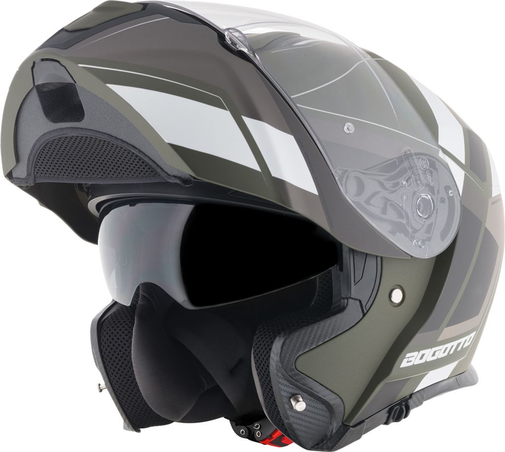 Bogotto FF403 Murata Klapphelm, schwarz/grün/weiß, XS (53/54)