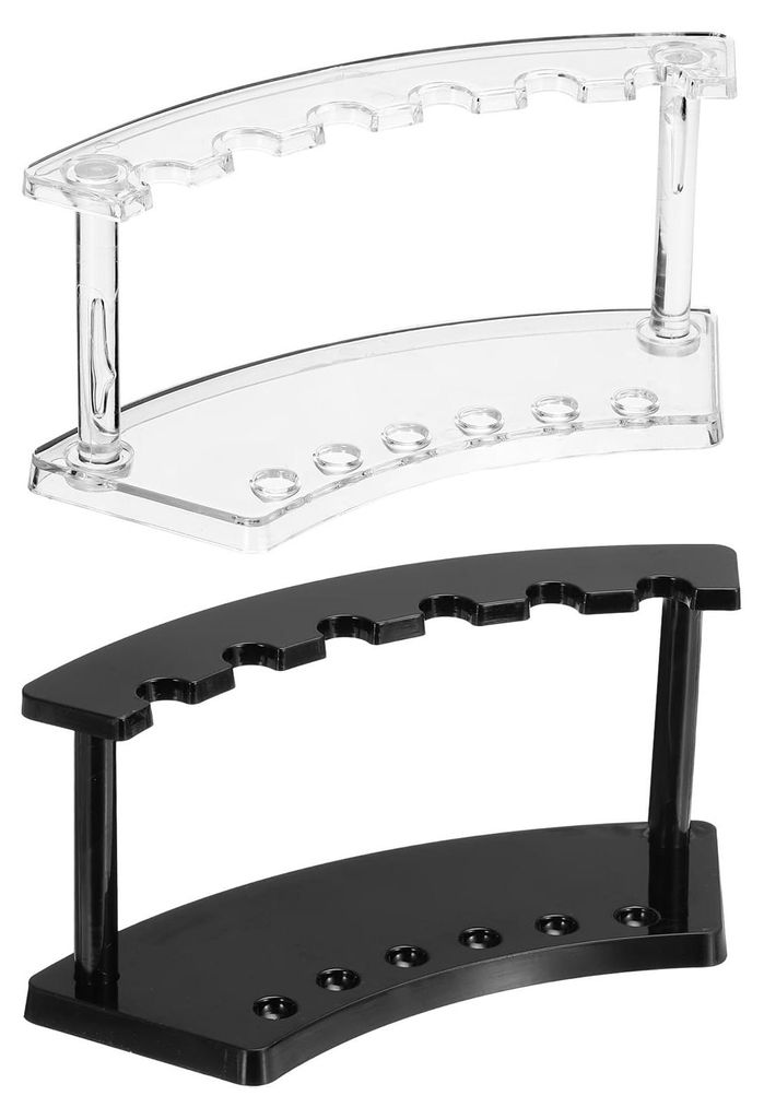 Set aus 2 Stifthaltern aus Kunststoff mit 6 Fächern, Stifthalter aus Acryl, Augenbrauenstifthalter, Make-up-Pinselhalter für Büro, Zuhause oder ...