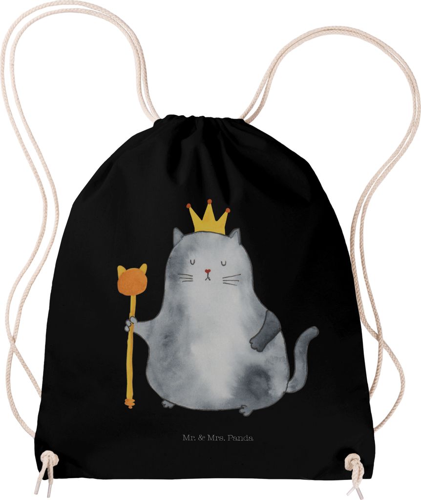Mr. & Mrs. Panda Beutel Katze König - Schwarz - Geschenk, Wohnung, Stoffbeutel, wander rucksack, Sportbeutel, Königlich, sporttasche klein, Cats,...