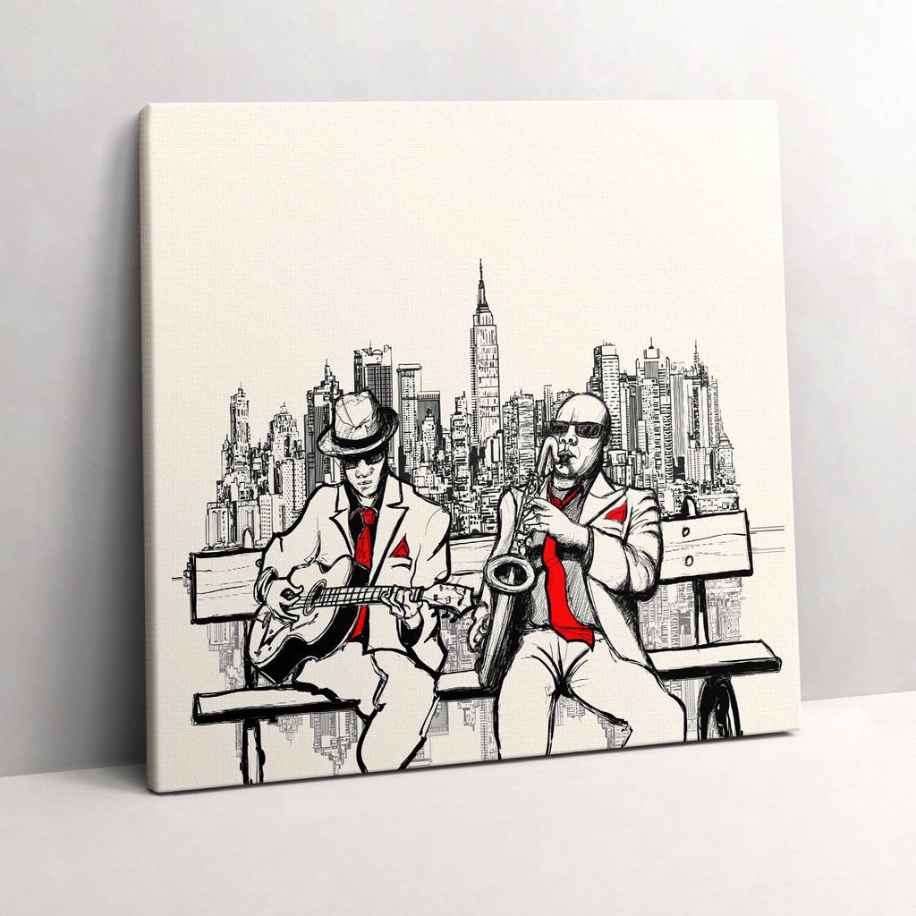 Jazz in New York – Leinwandbild Wandbild – 60x60 cm – Leinwandbilder – Wandbilder – Schlafzimmer – Flur
