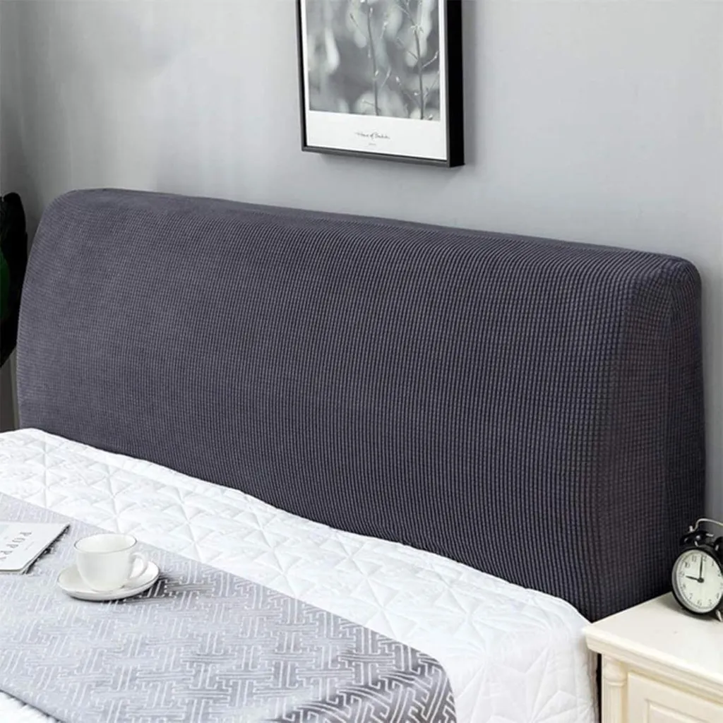 Housse de Tête de Lit 180cm Grise en Tissu Stretch Haute Qualité INF