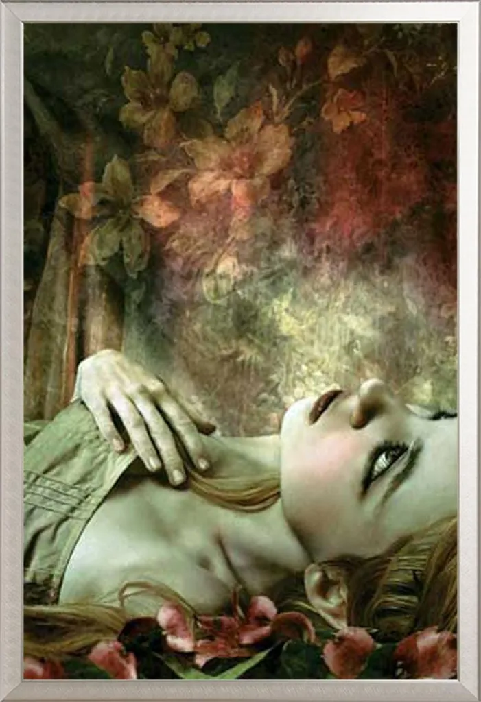 Leighton Erica Arabesque Poster con Cornice Alluminio Argento Shinsuke