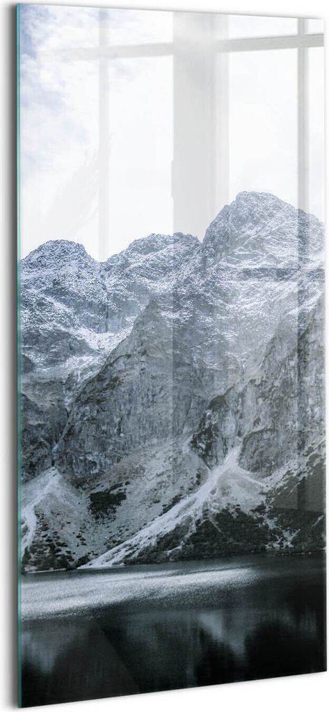 Designer Glasbild - Wandbild - Glas Bild - 50x100 cm - Morskie Oko Im Winter Tatra-Gebirge