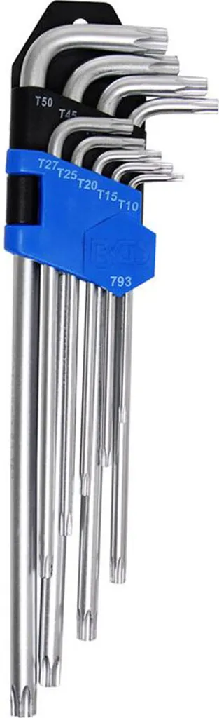 Clés mâles coudées T10-50 BGS 793 pour vis difficiles d'accès - 9 pcs - 9