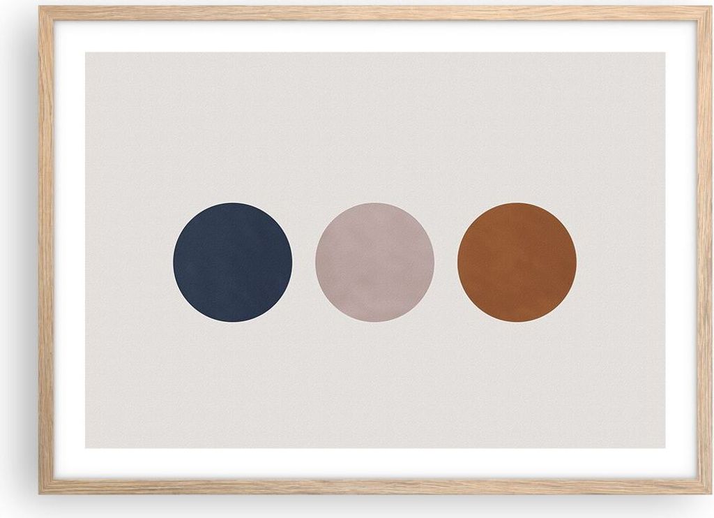 Gerahmtes Poster - Rahmen in heller Eiche - Minimalistisch Räder Modern - 70x50 cm - Wand Bild - Wanddeko - Wandbilder - Kunstposter - Wandposter ...