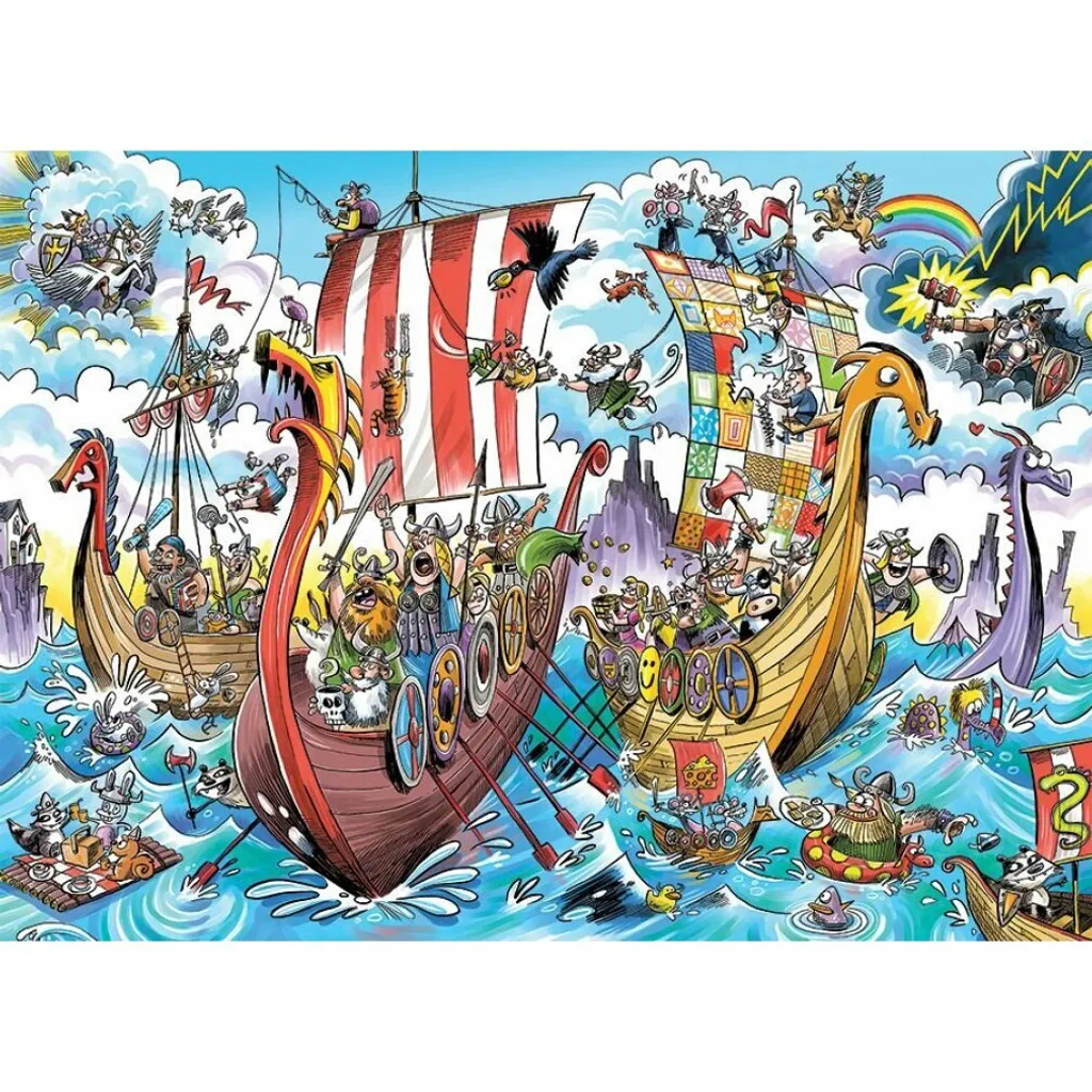 Puzzle 1000 pièces adulte DoodleTown Expédition Viking par Cobble Hill