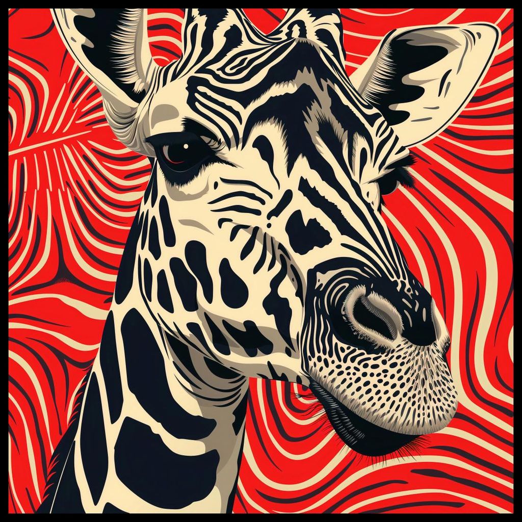 Plakat 60x60cm Giraffenblick