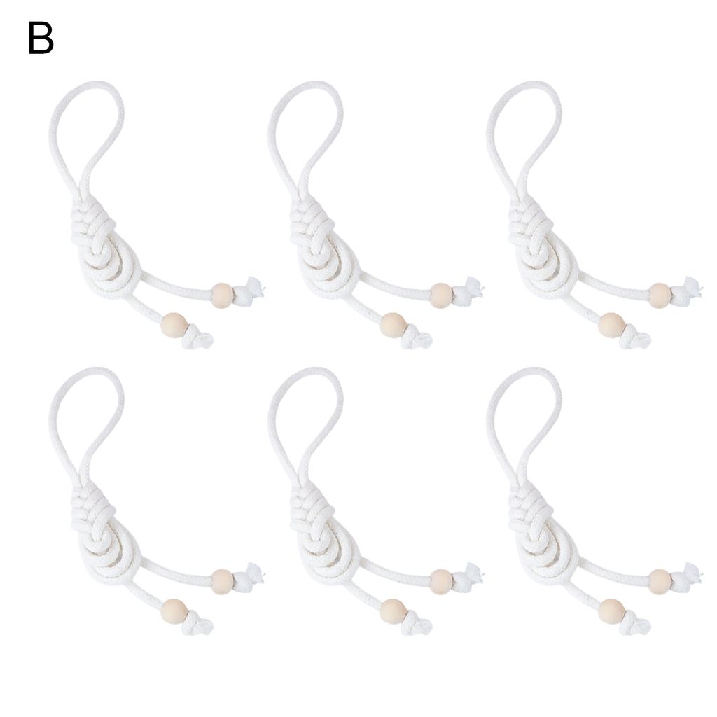 6pcs Serviettenschnalle Universal Nordic Style Baumwollseil handgefertigte gewebte Serviettenring für Party-B