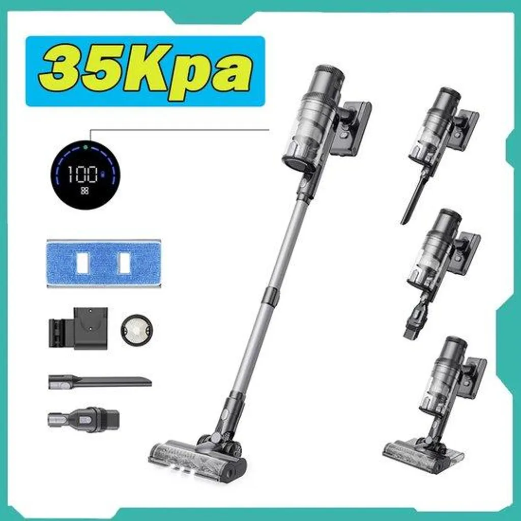 Aspirateur puissant 35 kPa avec bac 0,65 L et autonomie prolongée