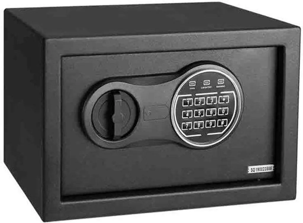 Coffre-fort électronique pour meubles avec clavier numérique noir 17L