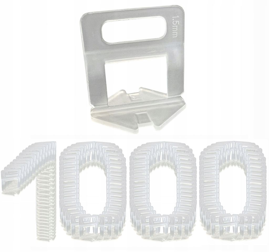 Set di sistemi di livellamento per piastrelle 1000 clip 500 Immagine del prodotto 