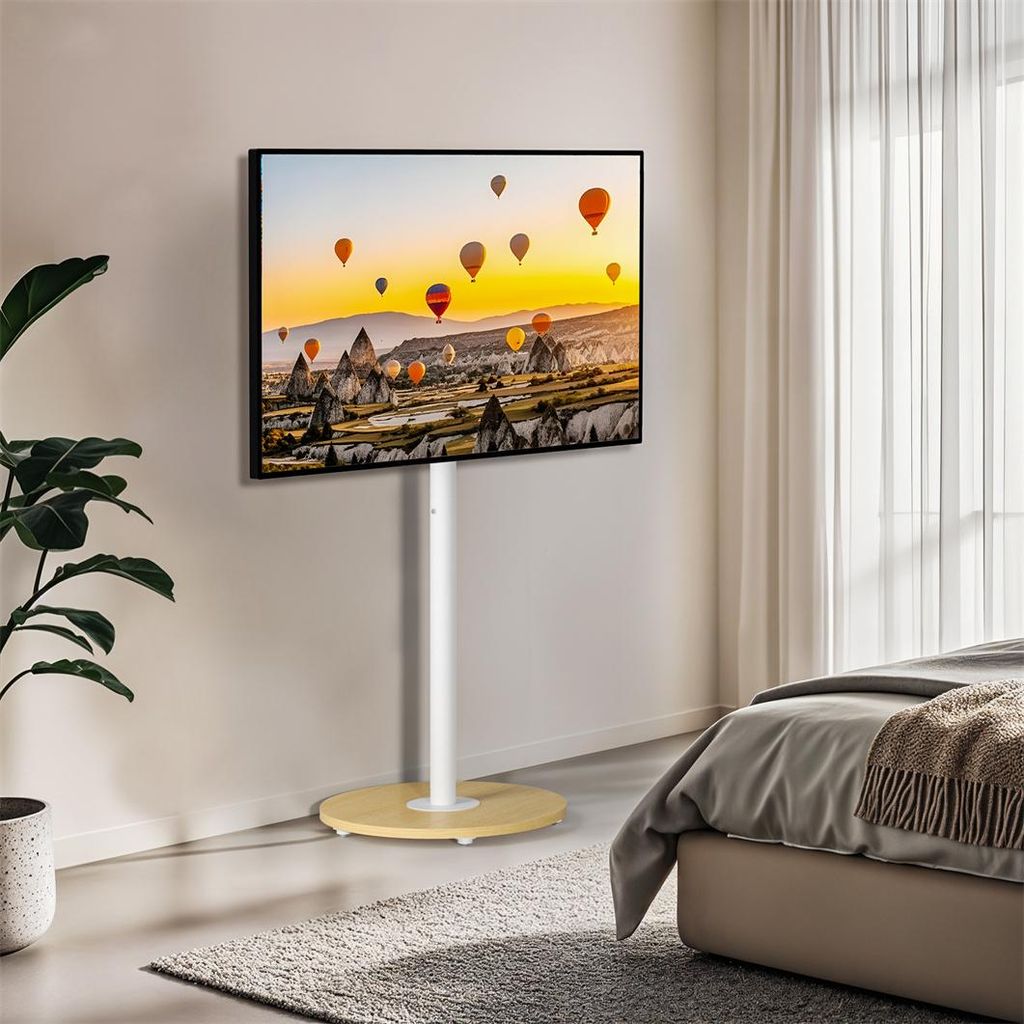 WISFOR TV Standfuss Höhenverstellbar, TV Ständer Rollbar, TV Bodenständer für 40-75 Zoll Fernsehstand, VESA 600x400mm, bis Max 50kg