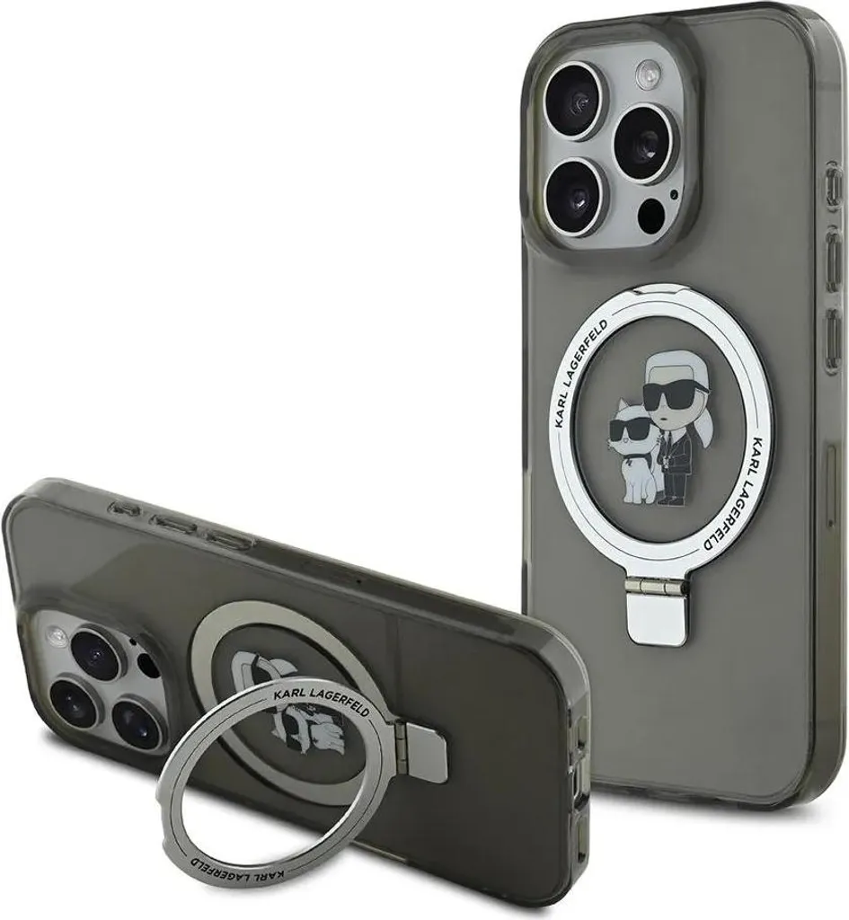 Coque MagSafe iPhone 16 Pro Max Karl & Choupette avec Ringstand Intégré