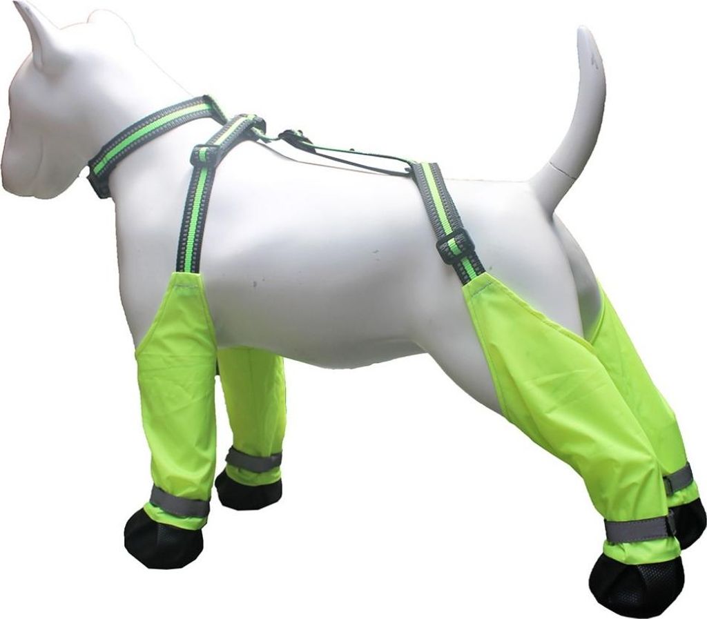 INF Wasserdichte Hundeschuhe: Pfotenschutz für Draußen, Anti-Rutsch, Gelbgrün L