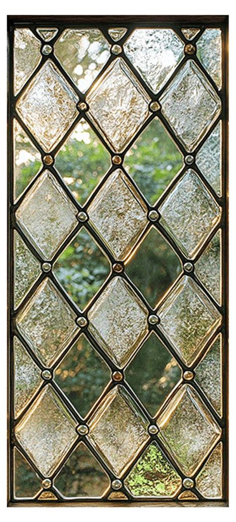 Geometrische Fensterfolie mit Rautenmuster, Sichtschutzfolie im Buntglas-Stil, statisch haftend, Sonnenschutzfolie für Fenster und Glastüren in B...