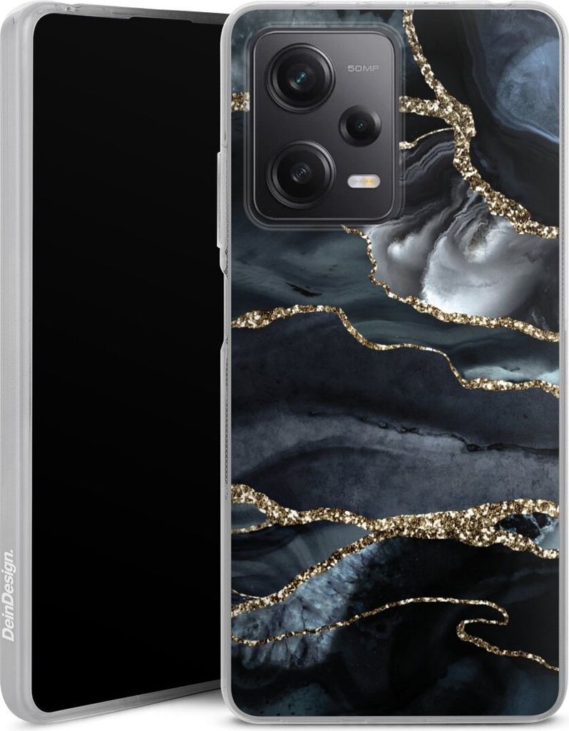 DeinDesign Handyhülle für Xiaomi Redmi Note 12 Pro 5G Silikon Hülle Case Smartphone Schutzhülle Glitzer Look Marmor Trends