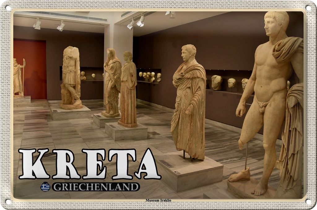 Blechschild Reise 40x30cm Kreta Griechenland Museum Iraklio
