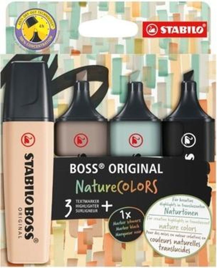 Textmarker - STABILO BOSS ORIGINAL Pastel - 4er Pack - Produktbild 